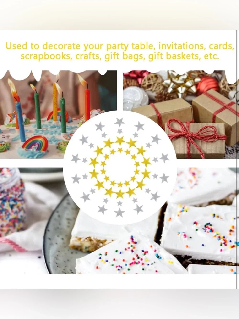 💜 Holographic Gold & Silver Star Confetti Decorations